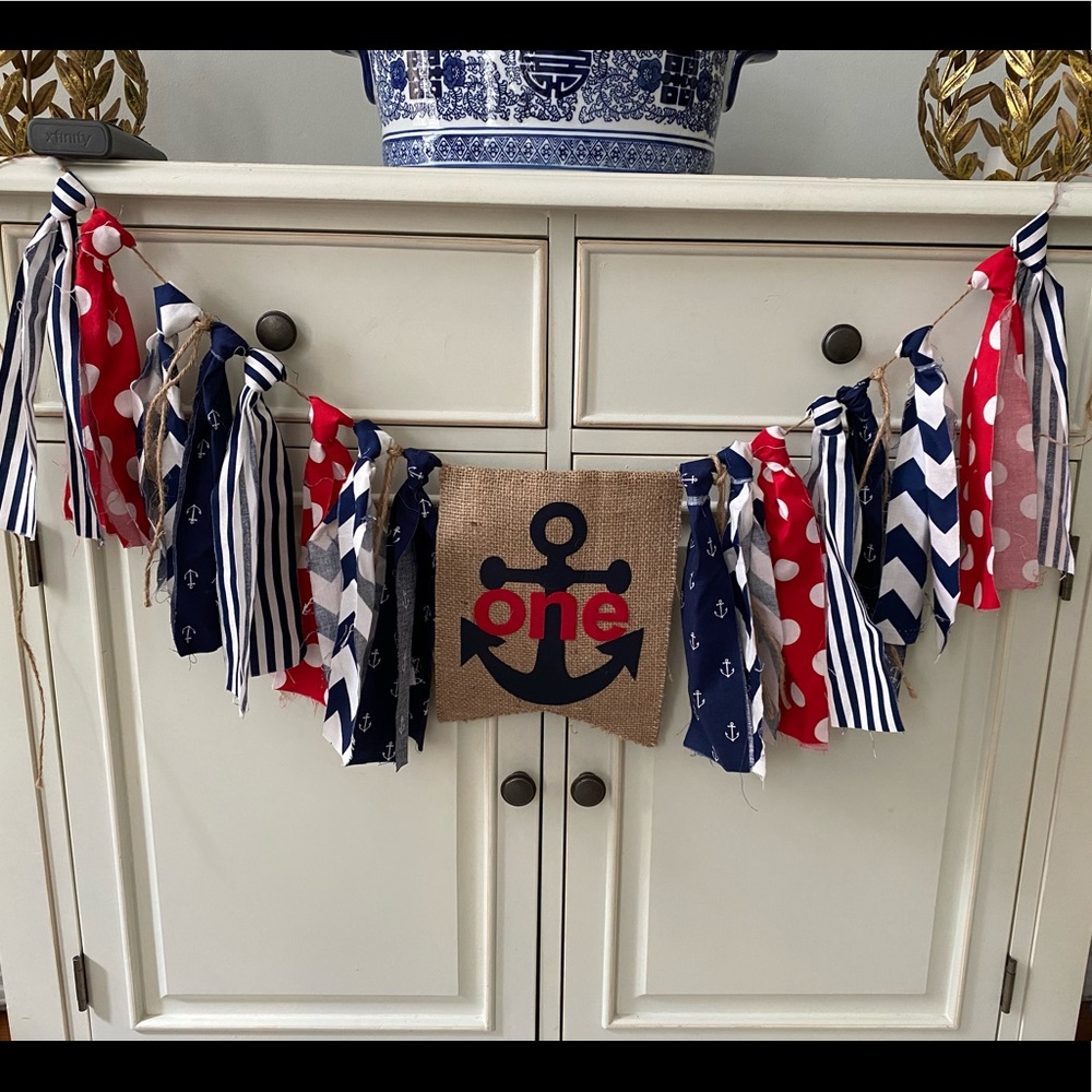 Nautical First Birthday banner